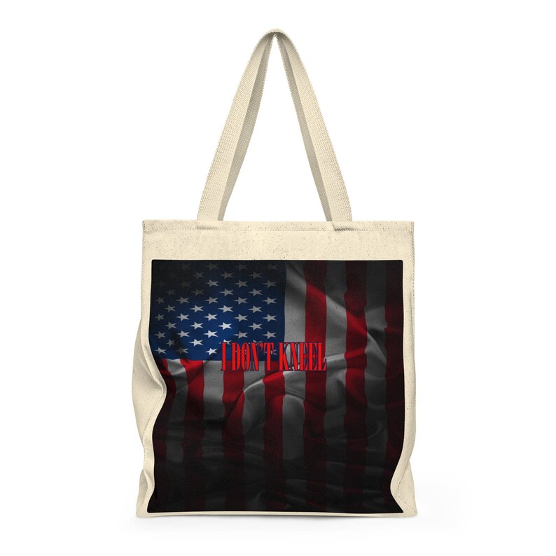 Roomy American Flag Dark I Don/'t Kneel Shoulder Tote Bag