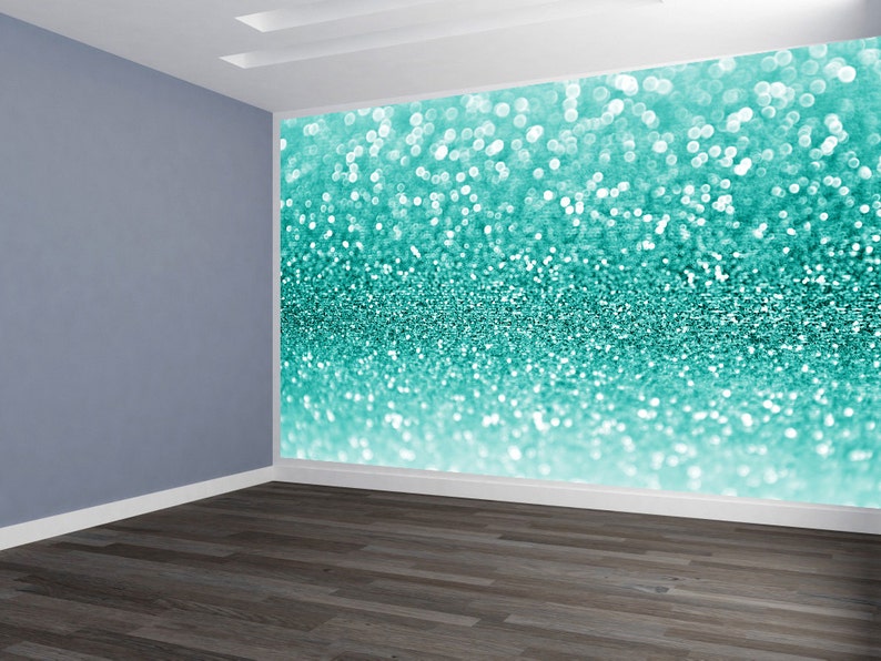 Blue Glitter Custom Wallpaper Peel and Stick