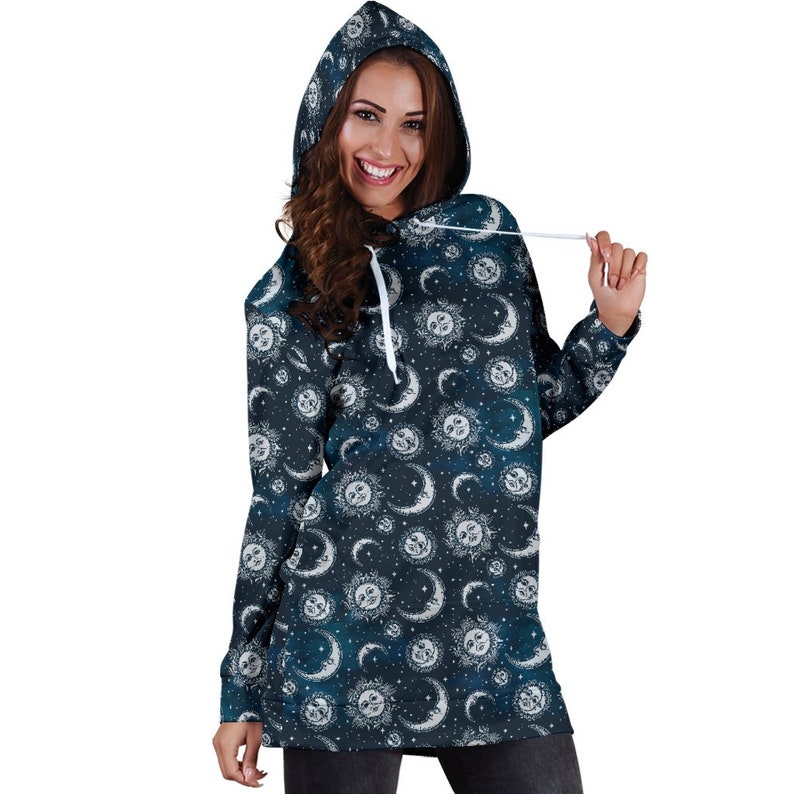 Sun and Moon Women/'s Hoodie Dress