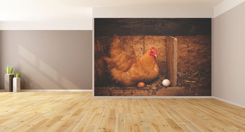 Wall Art Chicken Hut Photo Wallpaper HUGE Peel and Stick