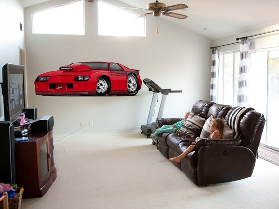 3rd Generation Camaro Hot Rod Drag Car Cartoon Wall Decal