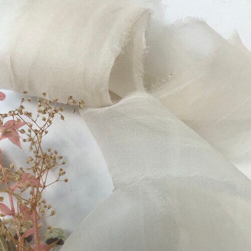 Silk Organza Ribbon White Linen Etsy