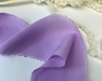 Silk Crepe De Chine Ribbon- Lilac