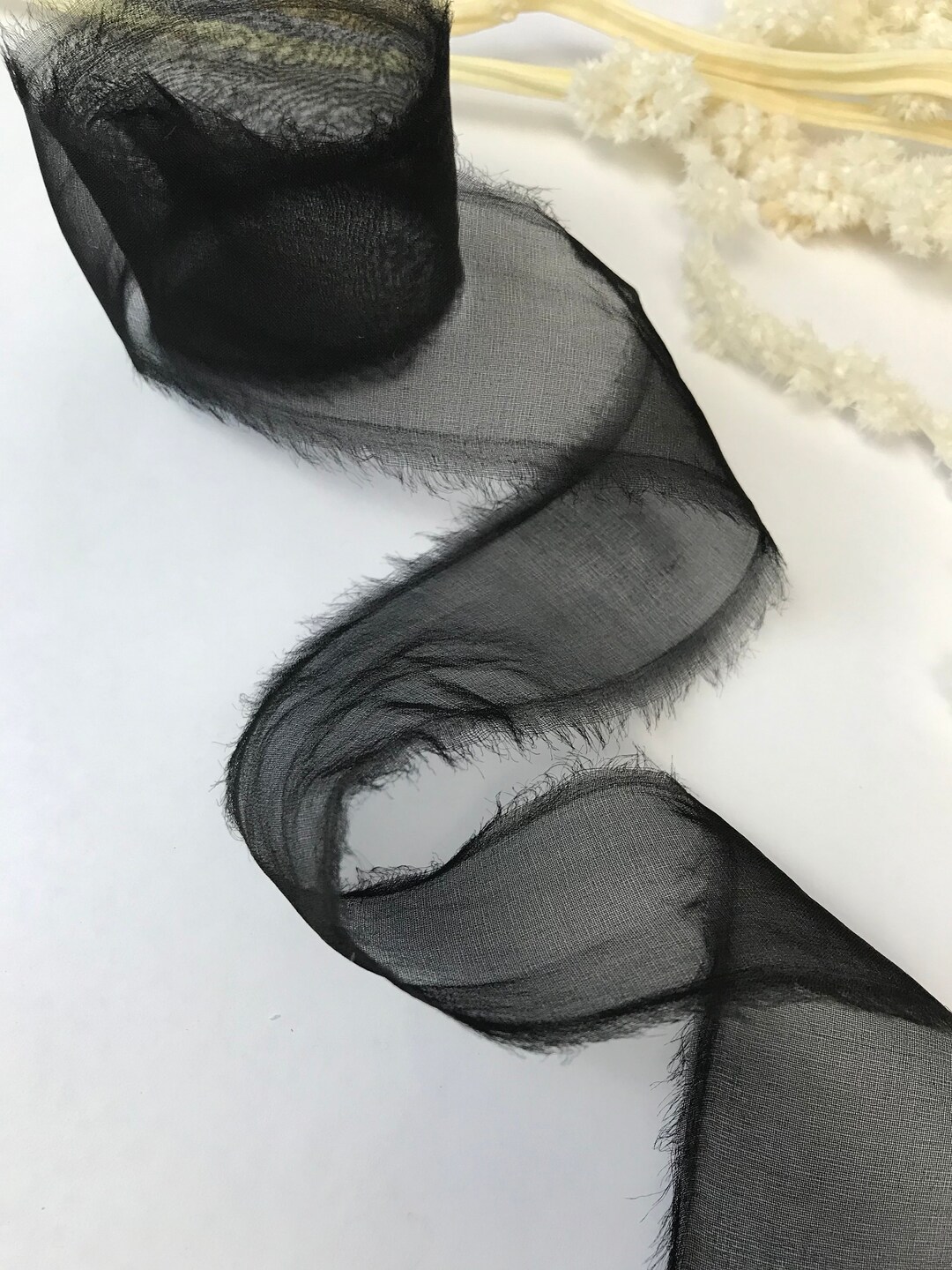 Silk Organza Ribbonblack Etsy