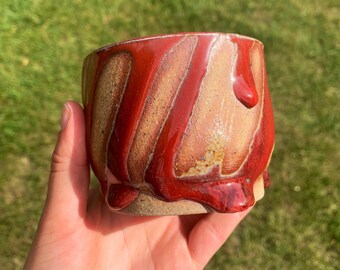 Cup - Pottery - Red & Brown