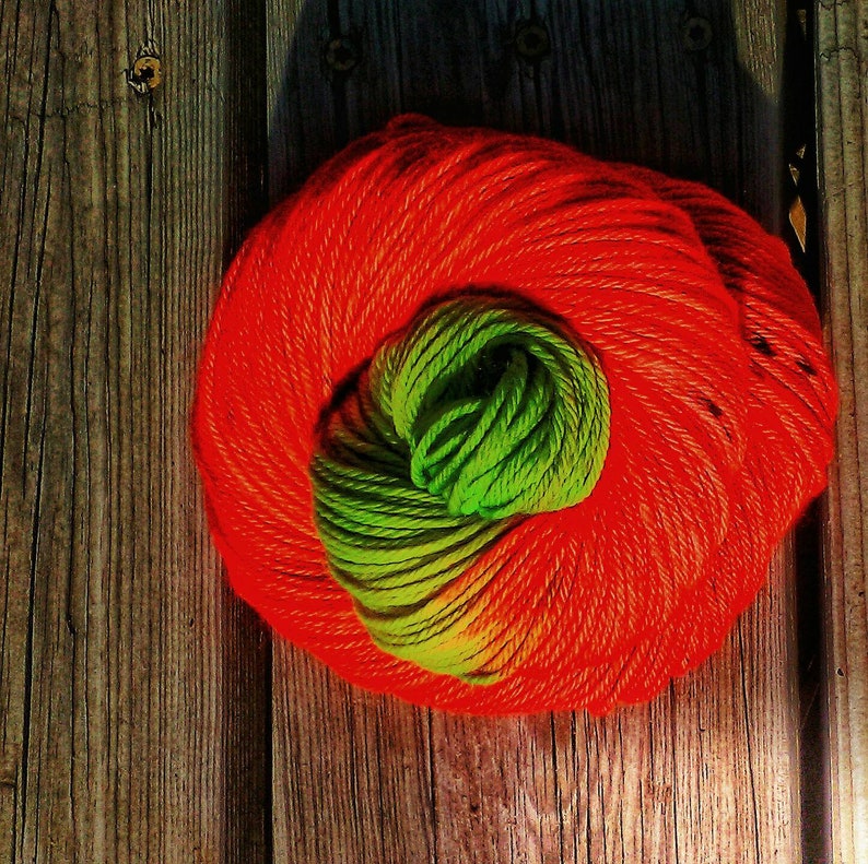 DK yarn The Psychodelic Sheep Hand dyed yarn Far Out Base Indie dyed yarn Watermelon Colorway PREORDER