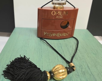 Yves Saint Laurent OPIUM Parfum 1 oz – Vintage Corded Bottle, 30 ml, Made in France