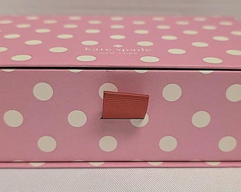Kate Spade New York Pink Polka Dot Notecard Set – Boxed 12 Cards & Envelopes – Spring Edit