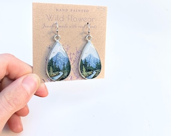 Hand Painted teardrop River Earrings
