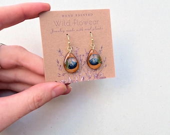 Hand Painted Mountains Teardrop Wood Frame