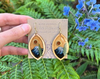 Solid Wood Painted Mountains