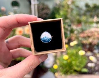 Hand Painted Rainier Adjustable Ring - White Background