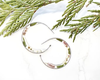 Aros florales en plata