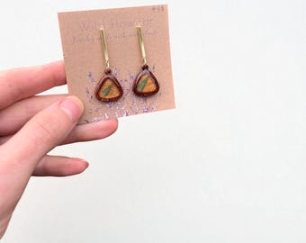 Wood Frame with Fern Gold Drops