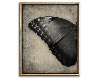 Schwarzer Schmetterling Druck Digitaler Download, Goth Dekor Dunkle Kunst Schmetterling Dekor druckbare Wandkunst, Gothic Home Dekor Schmetterling druckbare Kunst