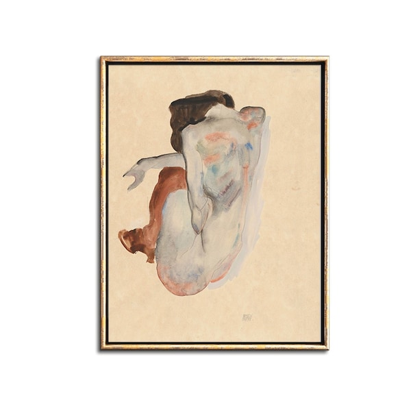 Weibliche Figur abstrakte Aquarell herunterladbare Drucke, Vintage figurative Malerei druckbare Kunstwerk