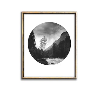 Black and White Mountain Wall Art Downloadable Prints, Download Mountain Poster Apartment Decor, Nature Print Printable Art