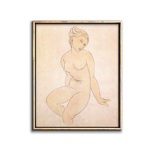 Female Figure Art Line Drawing Gouache Painting Downloadable Prints, Figure Drawing Bedroom Decor Vintage Print Printable Wall Art