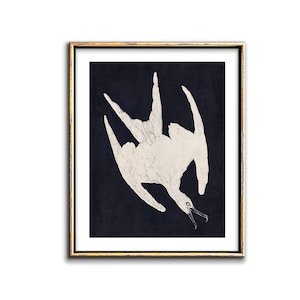 Cartel de aves Impresiones descargables, Pintura de aves moderna Imprimible Arte de pared Decoración de apartamentos Blanco y negro Arte de aves voladoras Descarga digital