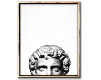 Peekaboo Roman Printable Artwork,  Quirky Art Roman Statue Print Downloadable Prints, Eclectic Wall Art Poster Download