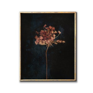 Stimmungsvolle florale druckbare Wandkunst, dunkle botanische herunterladbare Drucke