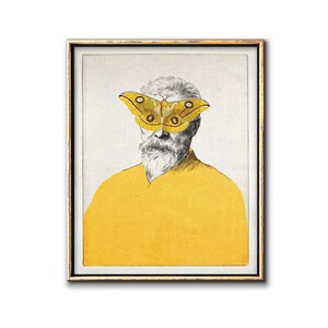 Altered Art Schmetterling Portrait Collage Downloadbare Drucke, schrullige Wandkunst Sofort-Download
