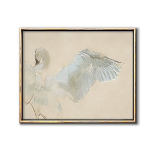 Swan Decor Downloadable Prints, Abstract Bird Wing illustration Digital Print, Neutral Wildlife Artwork Printable Wall Art