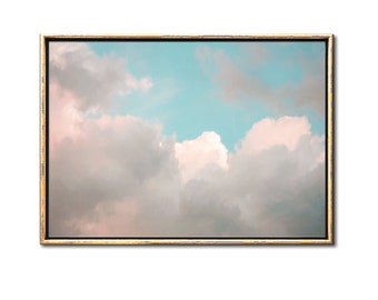 Blue Sky Print Instant Download Art, Cloud Print Horizontal Wall Art Descarga digital, Blue Nursery Wall Art Gallery Wall Print Decoración azul