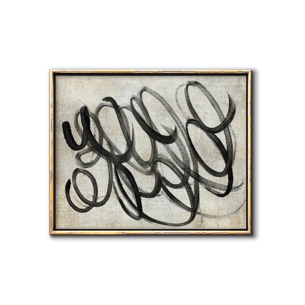 Abstrakte Malerei druckbare Galerie-Wand-Dekor, zeitgenössische abstrakte Kunst herunterladbare Drucke, moderne druckbare Kunst im Landhausstil - Schleifen