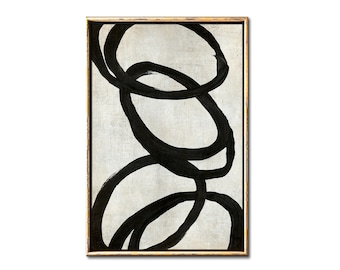 Abstract modern loops digital download, Neutral acrylic painting digital print