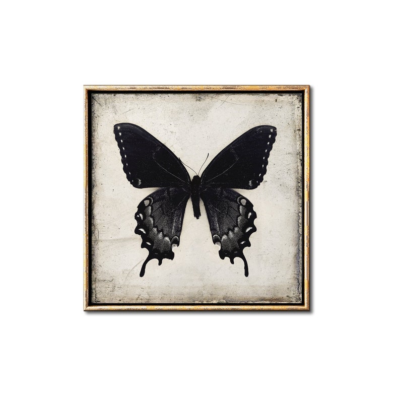 Black Butterfly Wall Art Downloadable Prints, Gothic Home Decor Digital Download Art image 1