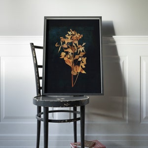 Dark Botanical Digital Print, Moody Floral Printable Art image 2