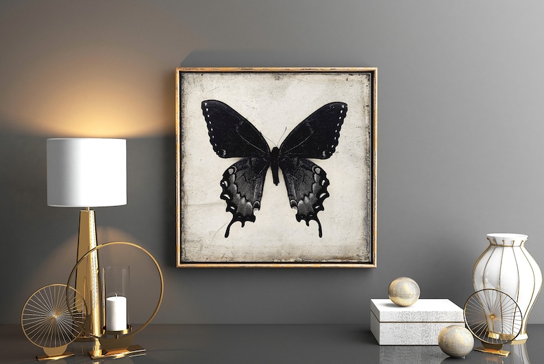 Black Butterfly Wall Art Downloadable Prints, Gothic Home Decor Digital Download Art image 2
