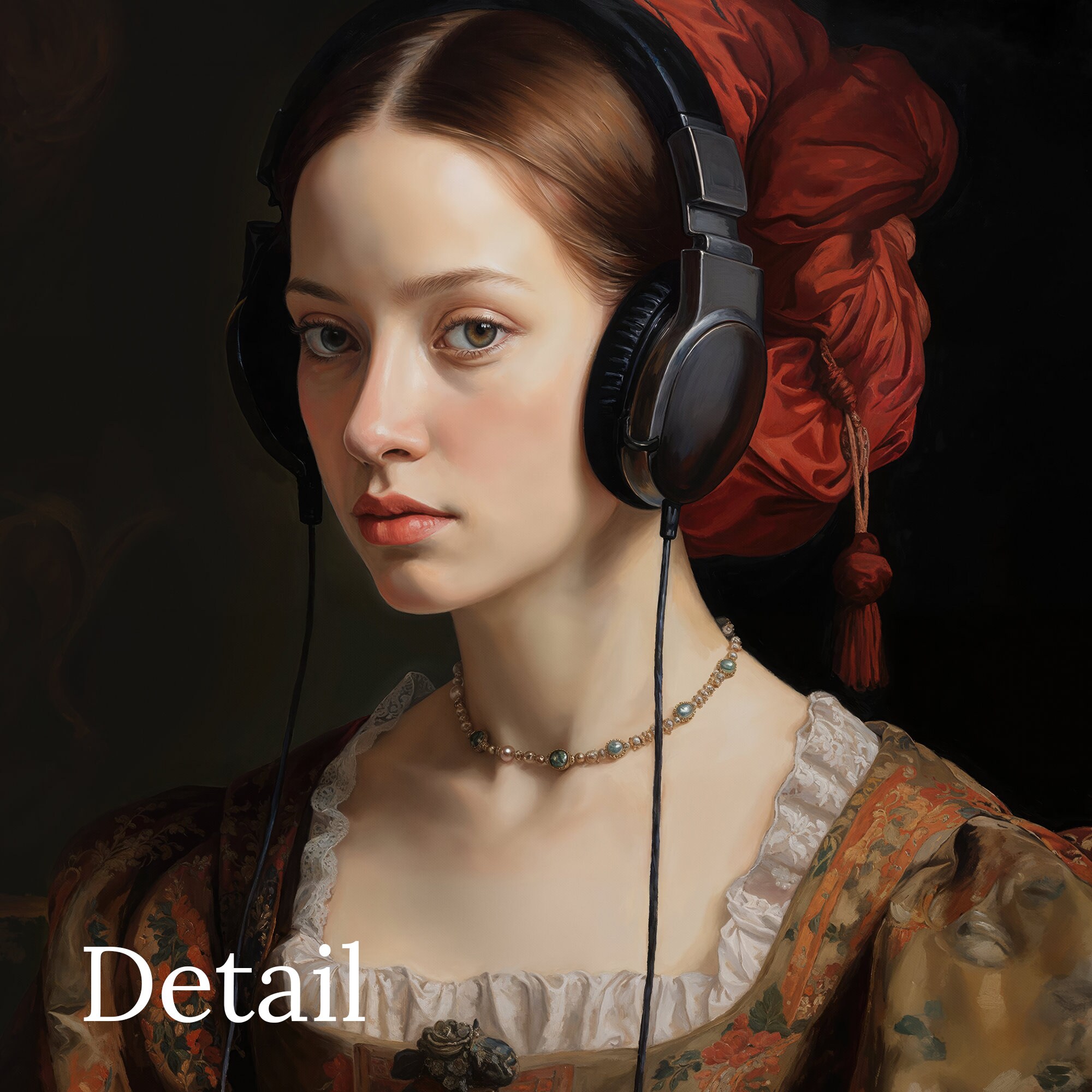Neo Renaissance Portrait Digital Prints, Bohemian Painting