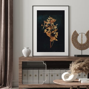 Dark Botanical Digital Print, Moody Floral Printable Art image 8