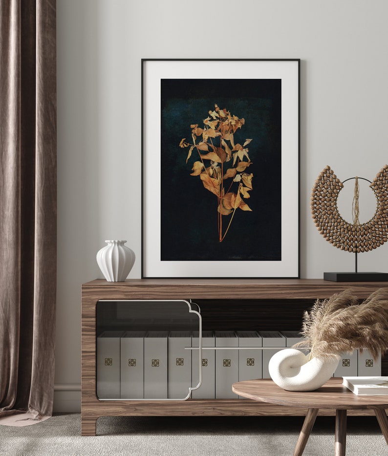 Dark Botanical Digital Print, Moody Floral Printable Art image 8