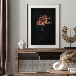 Moody floral printable wall art, Dark botanical downloadable prints image 5