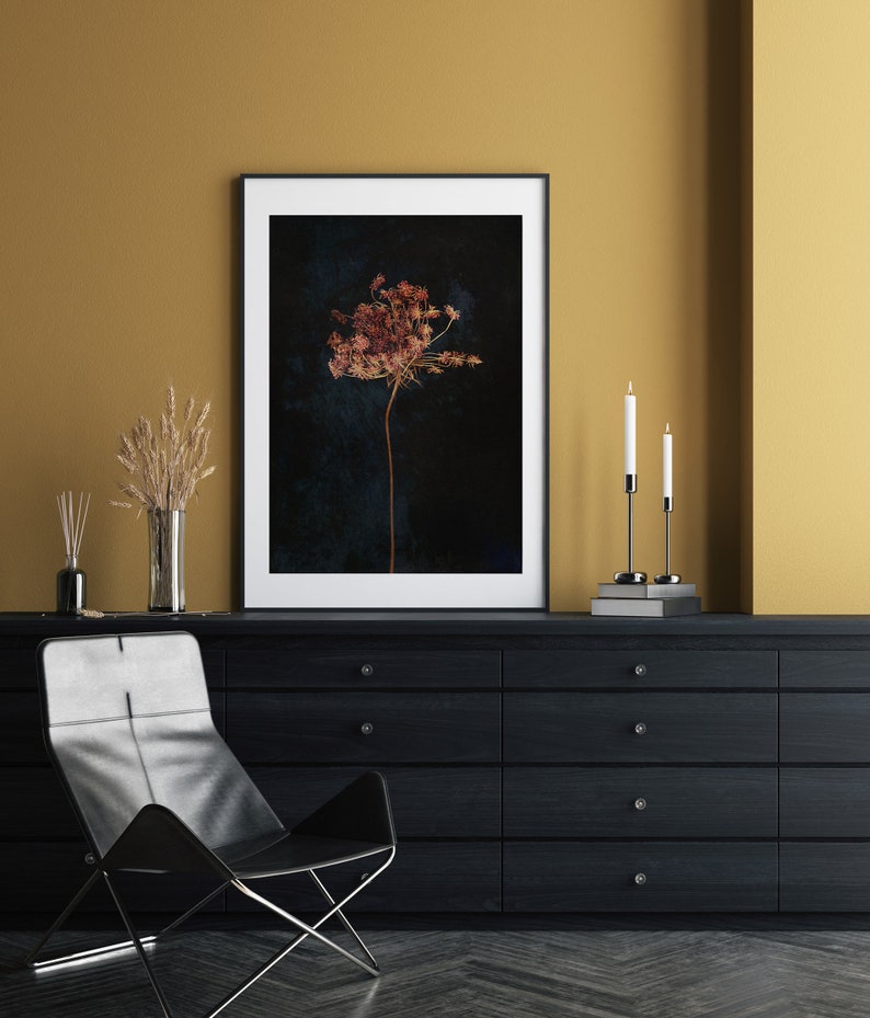 Moody floral printable wall art, Dark botanical downloadable prints image 8