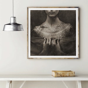 Dark Portrait Tattoo Print Downloadable Prints, Boho Chic Female ...