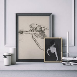 Charcoal Figure Drawing Bather Downloadable Prints, Charcoal Drawing of ...