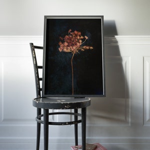 Moody floral printable wall art, Dark botanical downloadable prints image 2