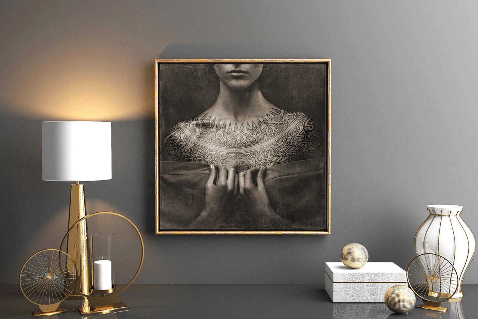 Dark Portrait Tattoo Print Downloadable Prints, Boho Chic Female ...