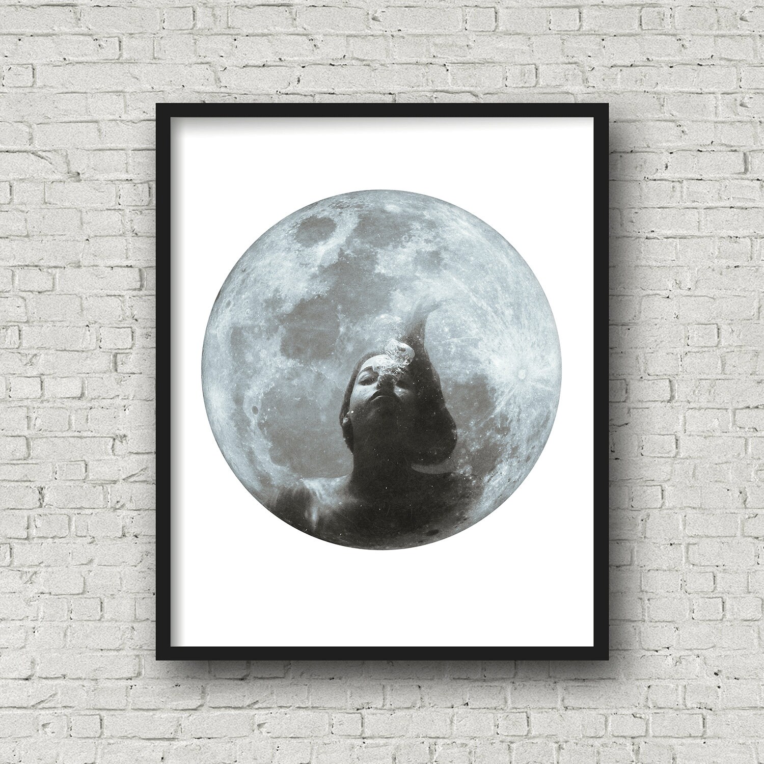 Surreal Art Full Moon Print Downloadable Prints Astronomy | Etsy