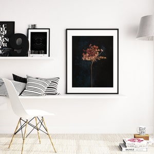 Moody floral printable wall art, Dark botanical downloadable prints image 7