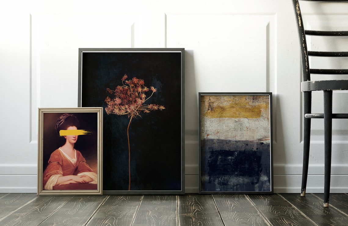 Moody Floral Printable Wall Art Dark Botanical Downloadable Etsy