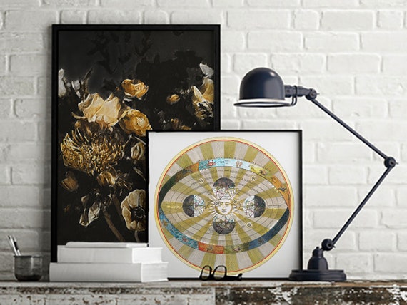 Copernicus Solar System Print Downloadable Art Vintage Celestial Map Printable Wall Art Star Map Print Poster Download Over Bed Decor