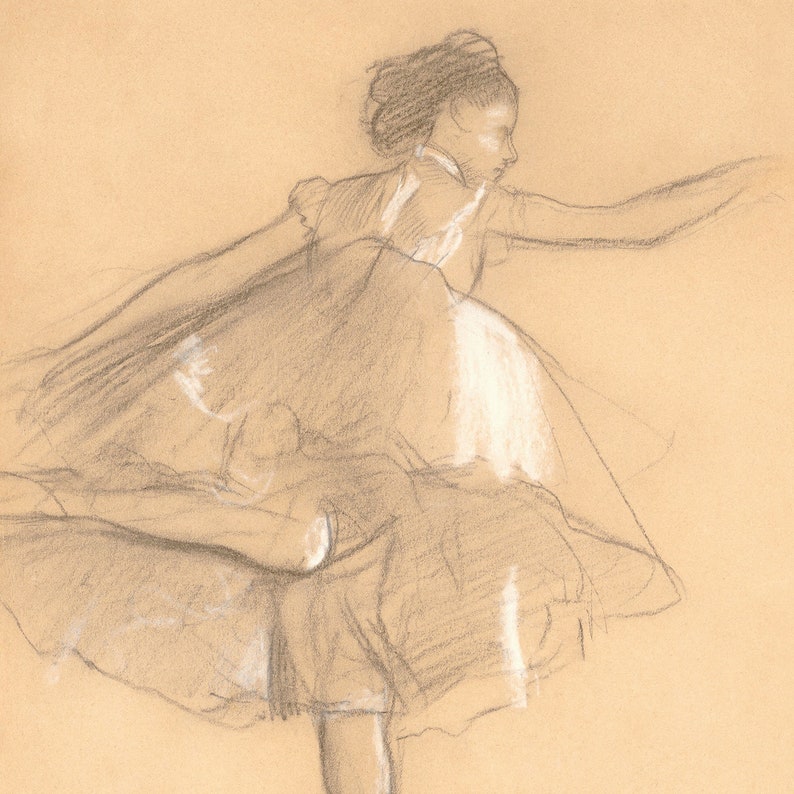 Ballerina Wall Art Downloadable Prints Edgar Degas Pencil - Etsy México