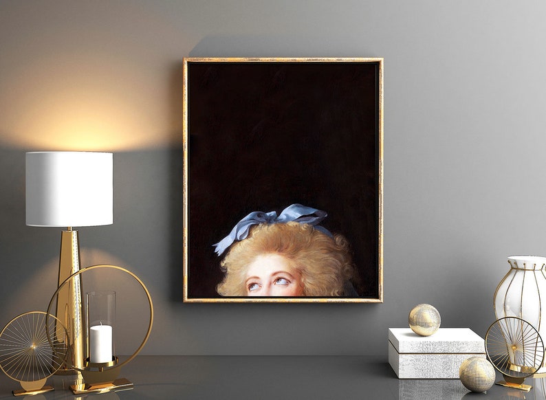 Altered Painting, Altered Vintage Painting, Portrait Painting Detail, Downloadable Print, Printable Art, Altered Art, Painting Print, Prints image 2
