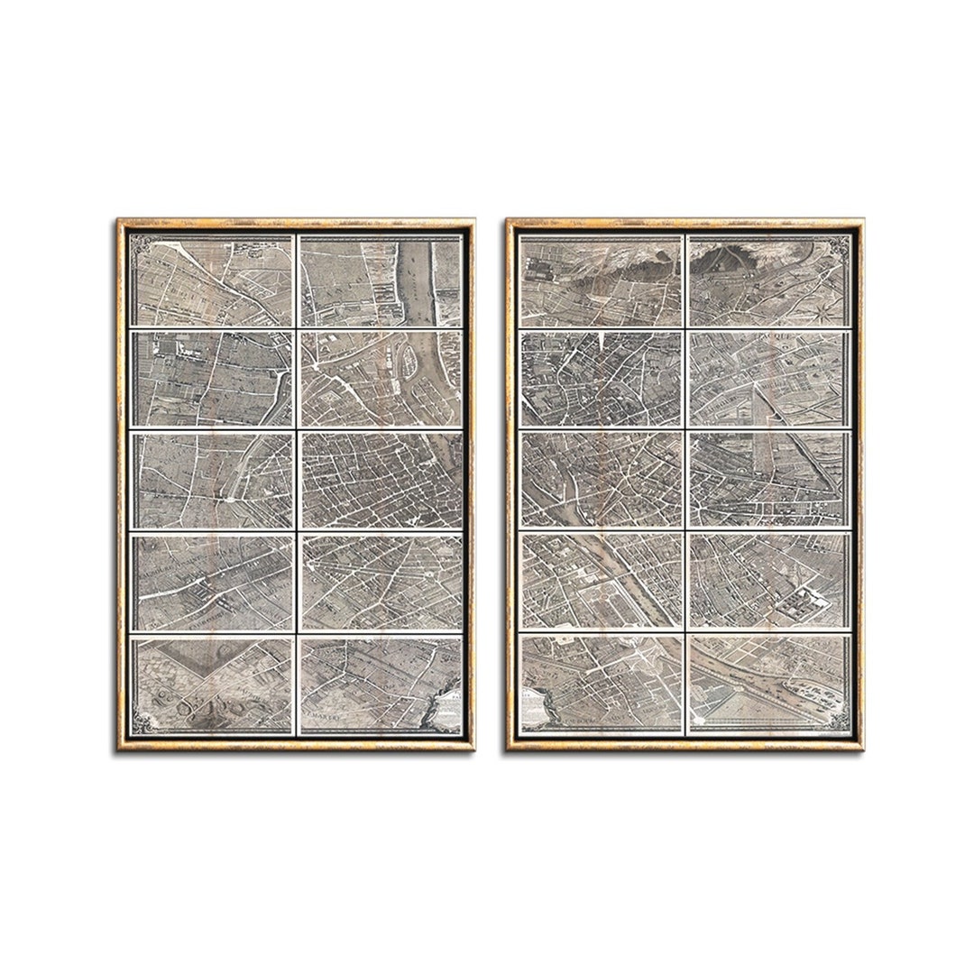 Vintage Paris Map Printable Art Set - Paris Bedroom Decor Old Map Print ...