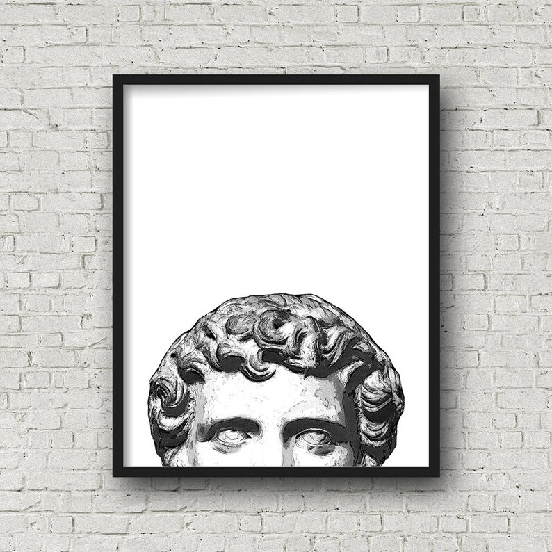 Peekaboo Roman Printable Artwork Quirky Art Roman Statue | Etsy